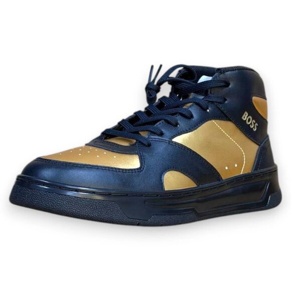 BOSS Baltimore Women's Sneakers Black Gold Manmade US 10 (EU 40) MSRP $415